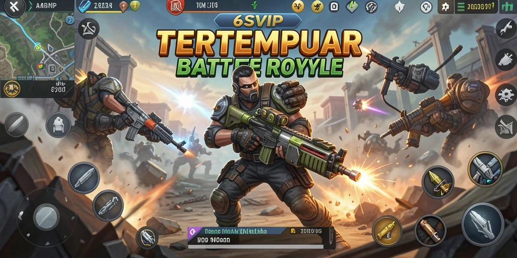 Tangkapan layar gameplay menampilkan pertempuran seru dalam 6SVIP.