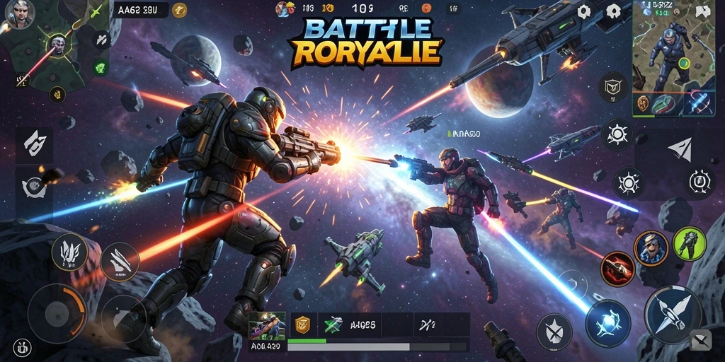 Gameplay intens di pertarungan Battle Royale AA62.