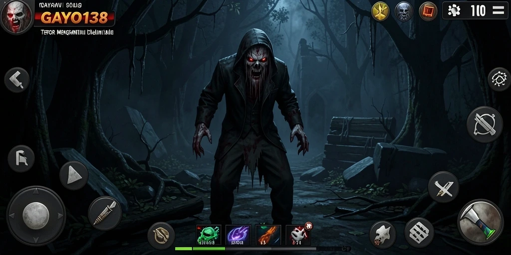 Screenshot utama GAYO138 menampilkan suasana menyeramkan game Horror.