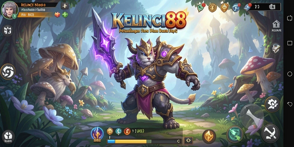 Screenshot menampilkan aksi seru dalam pertempuran RPG KELINCI88.