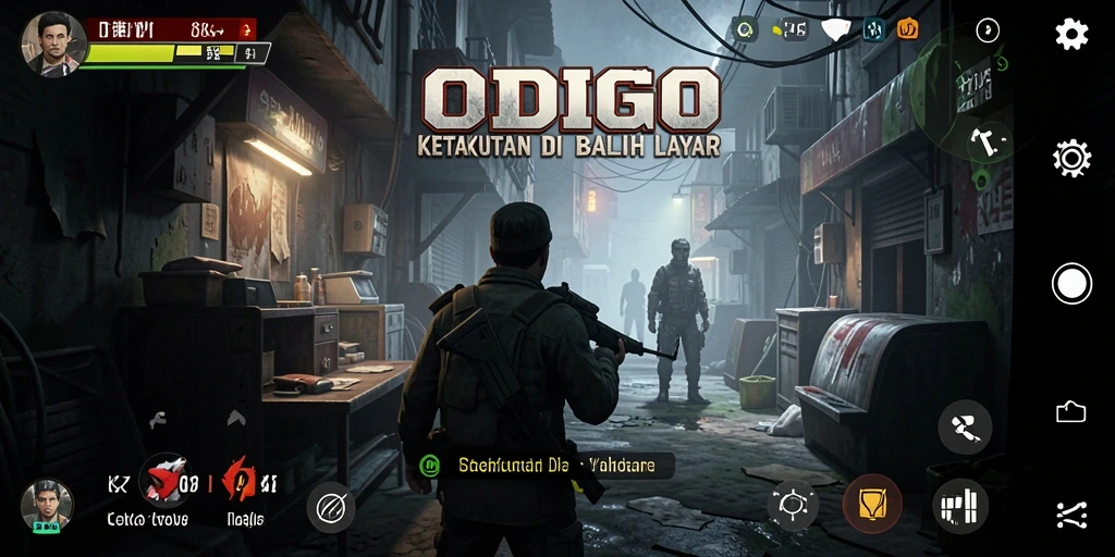 Tampilan gameplay mencekam di ODDIGO dengan suasana Horror yang menegangkan.