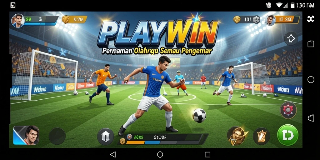 Tampilan gameplay PLAYWIN yang menampilkan aksi olahraga yang mendebarkan.