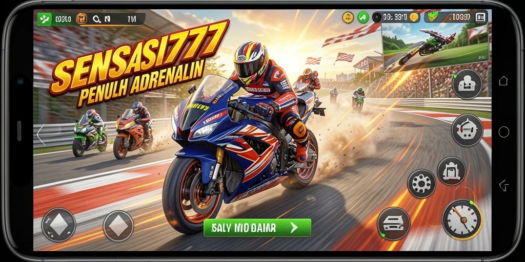 Gameplay balap motor yang seru dan mendebarkan di SENSASI777.